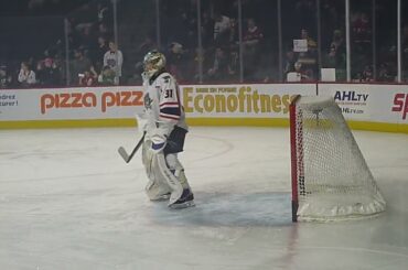 Springfield Thunderbirds goalie Colten Ellis warms up 4/6/24