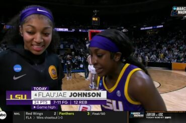 Angel Reese, Flau'jae Johnson Interview After NCAA Tournament Sweet 16, LSU Tigers vs UCLA Bruins