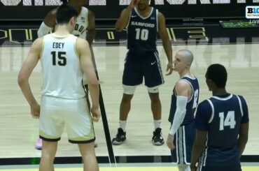 The Height Difference 😳 7'4 Zach Edey tips off against 5'8 Dallas Graziani | ESPN College Basketball