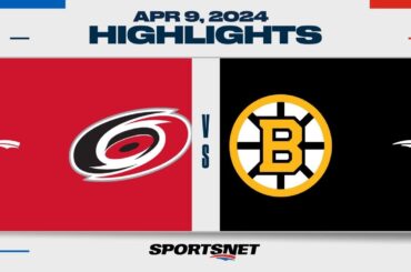 NHL Highlights | Hurricanes vs. Bruins - April 9, 2024