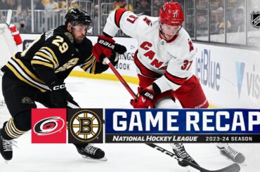 Hurricanes @ Bruins 4/9 | NHL Highlights 2024