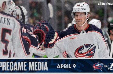 Blue Jackets vs. Lightning 💥⚡️ Damon Severson and Head Coach Pascal Vincent | Pregame Media (4/9/24)