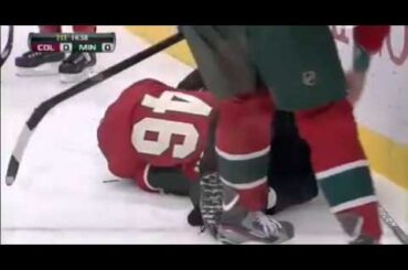 Cody McLeod's Hit On Jared Spurgeon (December 26 2011)