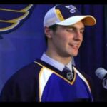 Alex Pietrangelo speaks to the media