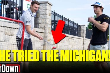 NHL PLAYERS TRY THE MICHIGAN WITH A GOLF CLUB