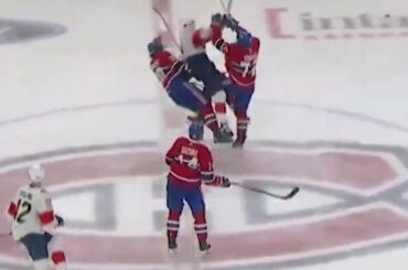 💥 BOOM: Arber Xhekaj & Juraj Slafkovsky SANDWICH Steven Lorentz! 💪🏒 Panthers vs Canadiens