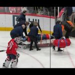 Nick Jensen Stretchered Off the Ice