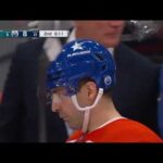 Evan Bouchard of the Edmonton Oilers scores a goal against the San Jose Sharks 15-04-2024