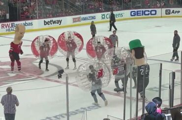 NJ Devils KNOCKERBALL In Between Periods - WTF IS THIS?!?