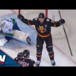 Zary's Individual Effort To Keep Puck In Leads To Backlund's Tic-Tac-Toe Goal