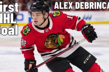 Alex DeBrincat #12 (Chicago Blackhawks) first NHL goal Oct 10, 2017