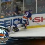 Josh Bailey hits Jordan Leopold