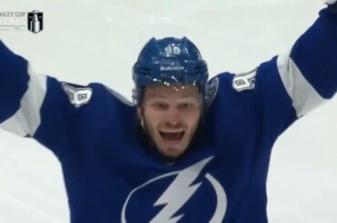 Mikhail Sergachev assists on Hagel's goal in game 4 vs Panthers (27 apr 2024)