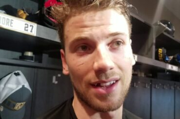 Shea Theodore post game following his SO game winner.