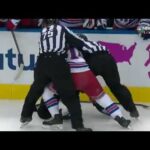 Ryan Strome and Justin Williams Fight | Hurricanes vs Rangers 8-1-20