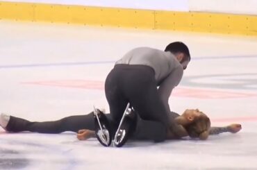 *Scary Fall - Please Beware* - Ashley CAIN / Timothy LEDUC, GOLDEN SPIN ZAGREB PAIRS FS Dec. 7, 2018