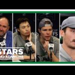 Pete DeBoer, Jason Robertson, Miro Heiskanen, Mason Marchment | Stars vs. Avalanche Game 2 postgame