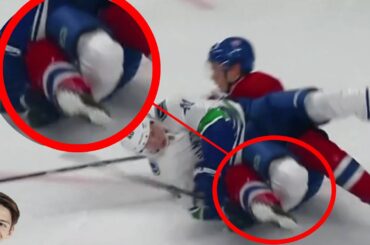 Elias Pettersson Gets Injured By Jesperi Kotkaniemi | HD