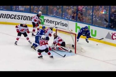 Mikhail Sergachev's first playoff goal in game 5 vs Devils (2018)