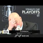 Jim Montgomery on the Bruins elimination from the playoffs on a 2:1 loss to the Panthers. 17.05.2024