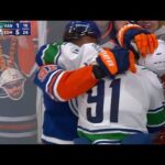 Vancouver Canucks Vs Edmonton Oilers Scrum