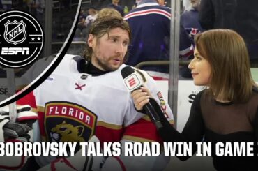 Sergei Bobrovsky recaps Panthers’ Game 1 win vs. Rangers: ‘Special’ to win at MSG | NHL on ESPN