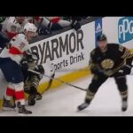 Brad Marchand's Skate Blade Clips Anton Lundell