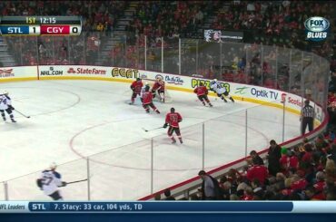 Kevin Shattenkirk wrist shot goal 1-0 St. Louis Blues vs Calgary Flames 12/23/13 NHL Hockey