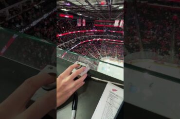 Behind the Scenes 🚨 Pressing the NEW goal horn button when the Detroit Red Wings score a goal!