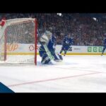 Canucks' Arturs Silovs Stretches Out To Make Great Save On Rebound