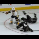 Anze Kopitar gets hit by teammate Kyle Clifford