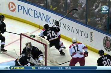 Alex Pietrangelo high hit on Alexander Semin Carolina Hurricanes vs St. Louis Blues 11/16/13 NHL