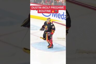 DUSTIN WOLF PREGAME JUMP 🔥🐺  #nhl #hockey  #hockeysports #warmup #jump #wolf #highlights #nhlintrend