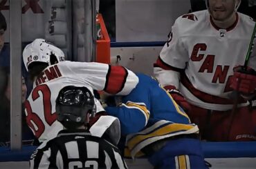 Jesperi Kotkaniemi Feeds Toropchenko After A Hit From Behind on Stepan