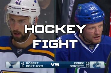 Hockey Fight - Robert Bortuzzo (St. Louis Blues) vs Darek Dorsett (Vancouver Cannucks)