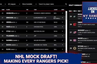 2024 NHL Mock Draft - making EVERY Rangers pick!