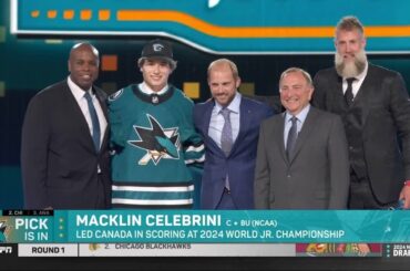 The San Jose Sharks select Macklin Celebrini first overall!