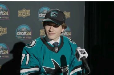 Macklin Celebrini San Jose Sharks VERY FIRST INTERVIEW - NHL DRAFT NIGHT 2024
