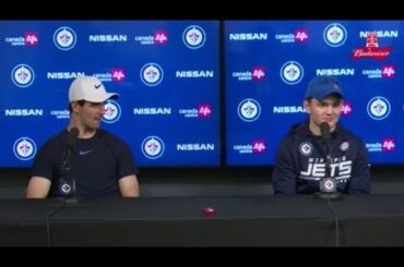 Mark scheifele and Cole perfetti press conference after the win against Minnesota wilds