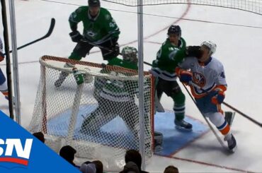 Anton Khudobin Hapless As Puck Bounces On Top Of Net And In For Goal