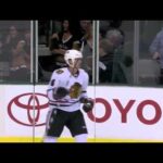 Jamie Benn hit shatters glass 10/7/11