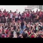 Ryan Lomberg crowd surfing | Florida Panthers Parade