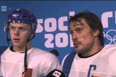 Olli Määttä & Teemu Selänteen haastattelu Norja-Suomi ottelun jälkeen - Sotchi Olympics 2014