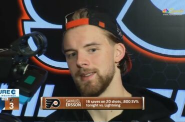 SAMUEL ERSSON Postgame Interview | Philadelphia Flyers vs Tampa Bay Lightning