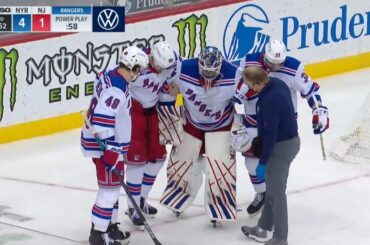 Igor Shesterkin Helped Off The Ice