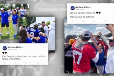 Kim Pegula makes rare appearance; spotted in Buffalo Bills team huddle at training camp