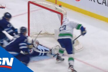 Connor Hellebuyck Denies Bo Horvat On The Doorstep With Sprawling Save