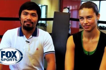 Adriana Lima trains with Manny Pacquiao