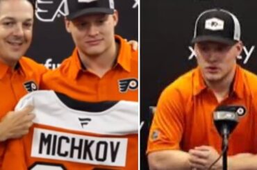 "we don't see him as a savior" - Matvei Michkov 1st Press Conference with Philadelphia Flyers