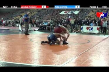 Last Chance Qual 55 KG: Joshua Heinzer (pin city wrestling club) vs. Kidd Gomez (OCU Stars)